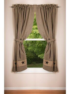 Country Heritage Star Curtains - 63 inch